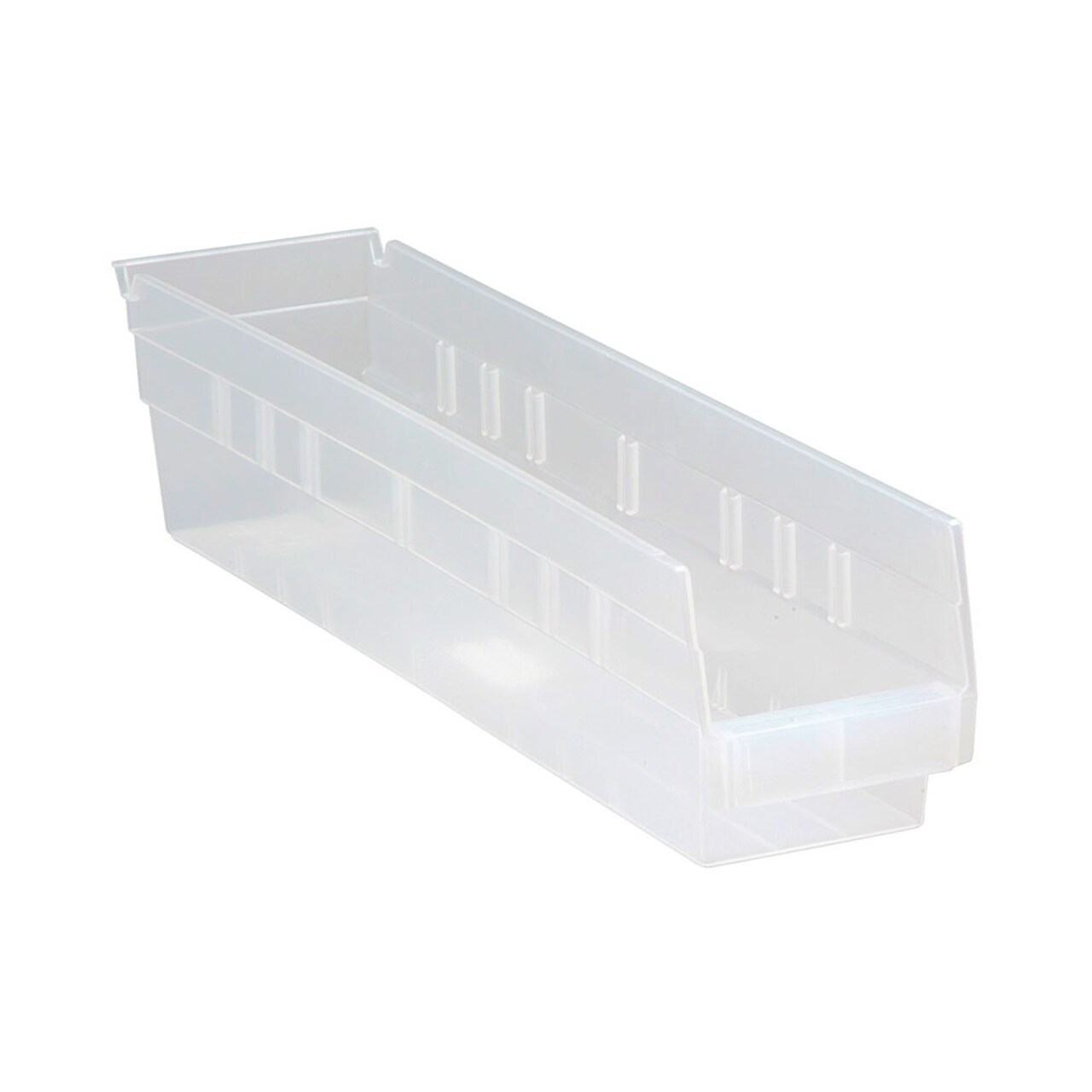 Quantum Storage Systems Economy Durable Tri-Clear Polypropylene Shelf Bins - 20 Pack